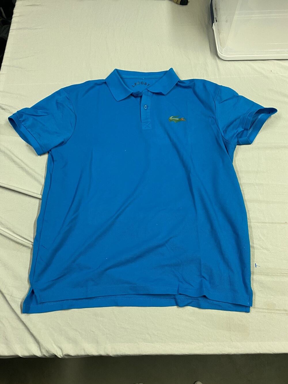Lacoste Polo Shirt Mens Size M Blue Short Sleeve Casual Cotton Crocodile Men